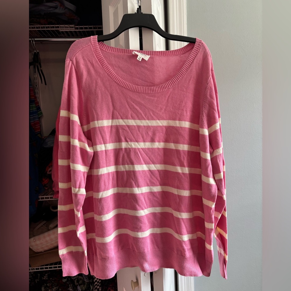 Candace Cameron Bure Pink Knit Top